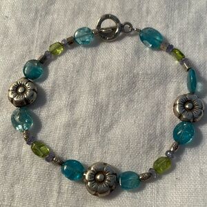 Amazing Peridot, Apatite and Thai Silver Bracelet